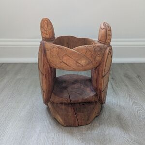 Handcrafted Hawaiian Wooden Turtle Sculpture